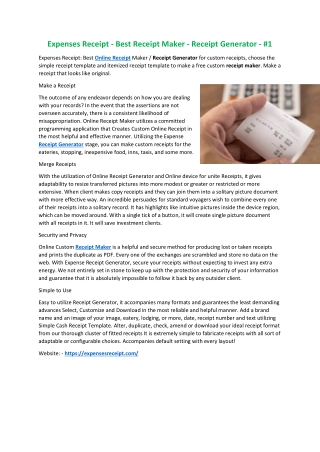 Expenses Receipt - Best Receipt Maker - Receipt Generator - #1