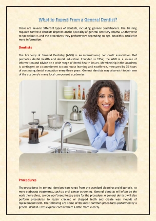 What to Expect From a General Dentist?