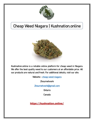 Cheap Weed Niagara | Kushnation.online