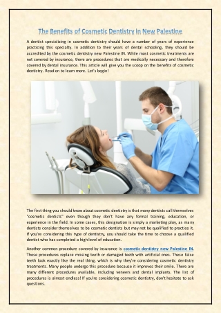 The Benefits of Cosmetic Dentistry in New Palestine
