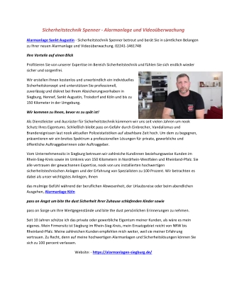 Alarmanlage Sankt Augustin