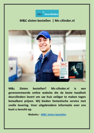 M&C sloten bestellen  | Mc-cilinder.nl