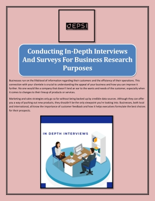Conducting In-Depth Interviews And Surveys For Business Research Purposes