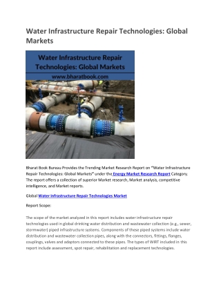 Water Infrastructure Repair Technologies,Global Markets