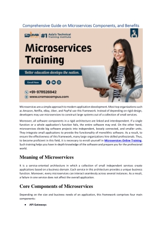 Comprehensive Guide on Microservices Components