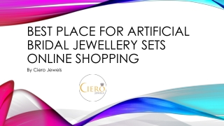 Best Place For Artificial Bridal Jewellery Sets Online