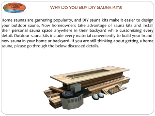 Why Do You Buy DIY Sauna Kits?