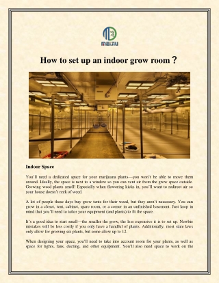 How to set up an indoor grow room