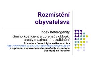 Rozmístění obyvatelsva