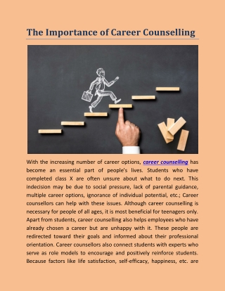 The Importance of Career Counselling