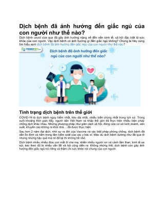 Dịch bệnh đã ảnh hưởng đến giấc ngủ của con người như thế nào?