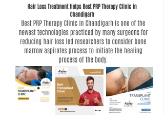 Hair Loss Treatment helps Best PRP Therapy Clinic in Chandigarh