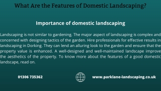 What Are the Features of Domestic Landscaping