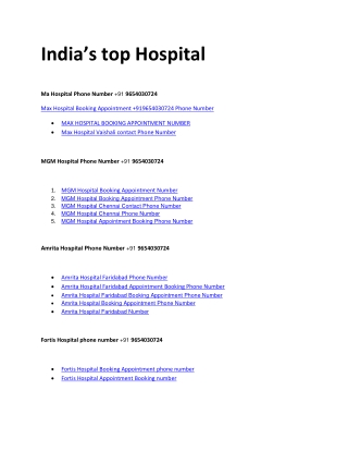 India's top hospital in India