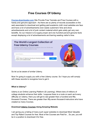 Free Udemy course - best online courses