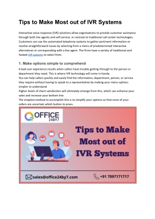 Tips to Make Most out of IVR Systems