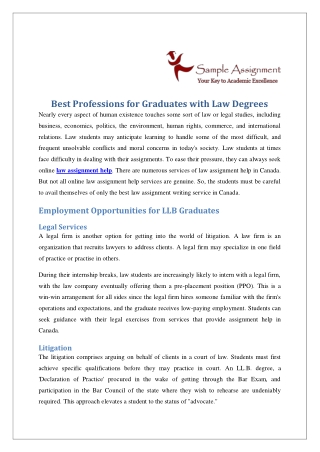 Best Professions for Graduates with Law Degrees