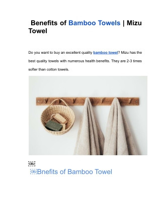 Benefits of Bamboo Towels | Mizu Towel