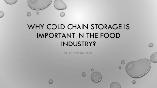 Why Cold Chain Storage is Important in the Food Industry?