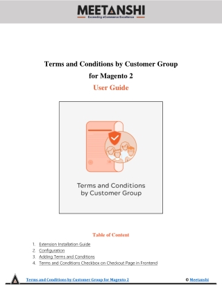 Magento 2 Terms and Conditions by Customer Group