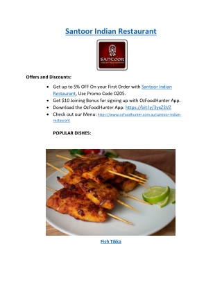 5% off - Santoor Indian Restaurant Newington, NSW