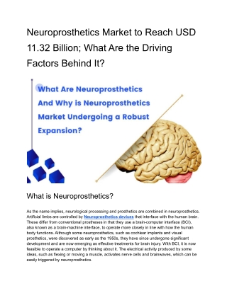 Neuroprosthetics Market to Reach USD 11