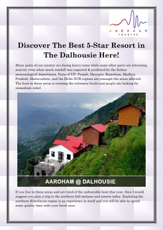 5 Star Resort in Dalhousie