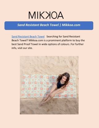 Sand Resistant Beach Towel | Mikkoa.com