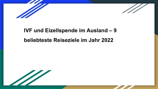 IVF und Eizellspende im Ausland – 9 beliebteste Reiseziele im Jahr 2022