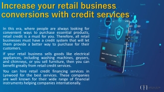 Retail Credit Financing services in Lynnwood