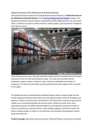 Global Overview of the Wholesale and Retail Industry