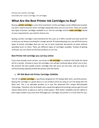 What Are the Best Printer Ink Cartridges to Buy