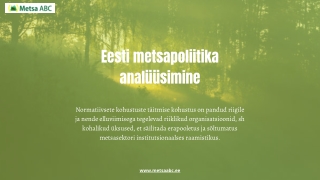 Eesti metsapoliitika analüüsimine