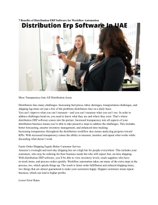 Distribution Erp Software In UAE