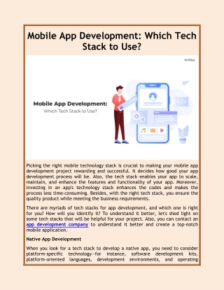 Mobile App Development: Which Tech Stack to Use?
