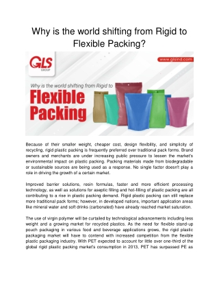 Why is the world shifting from Rigid to Flexible Packing_