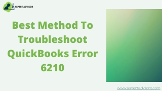 How To Fix QuickBooks Error code 6210?