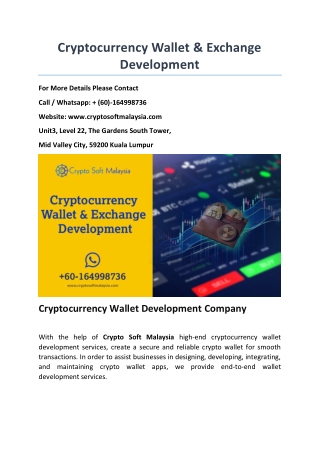 Cryptocurrency Wallet & Exchange Development