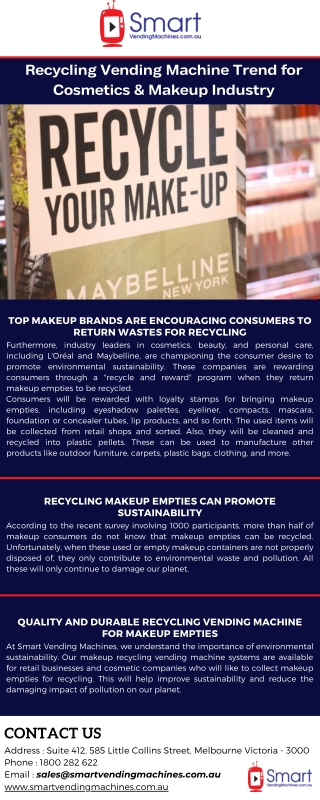 Recycling Vending Machine Trend for Cosmetics & Makeup Industry