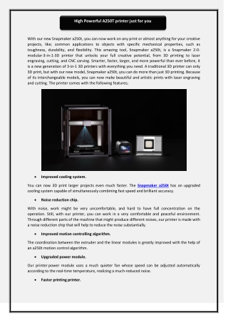 High Powerful A250T printer just for you