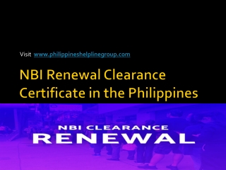 NBI Renewal Clearance Certificate in the Philippines