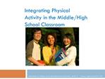 Integrating Physical Activity in the Middle