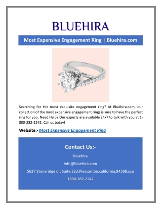 Searching for the most exquisite engageMost Expensive Engagement Ring |ment ring