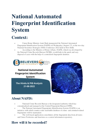 National Automated Fingerprint Identification System