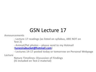 GSN Lecture 17