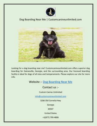 Dog Boarding Near Me Customcanineunlimited