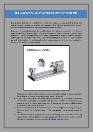 The Best 3D CNC Laser Cutting Machine for Home Use
