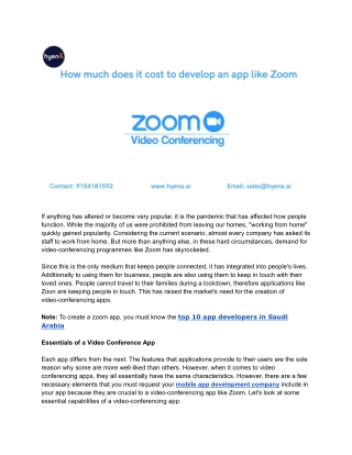 How much does it cost to create an app like Zoom