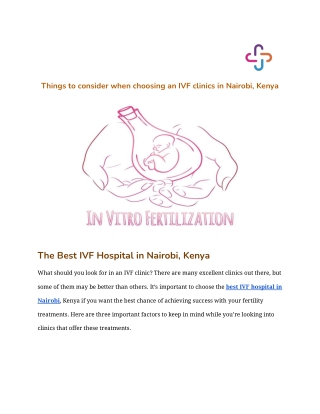 Things to consider when choosing IVF clinic in Kenya