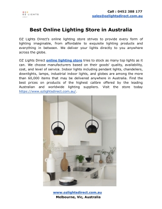 Best Online Lighting Store in Australia